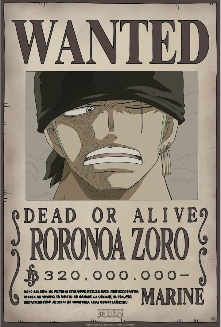 Affiche Wanted Zoro – New World Prime