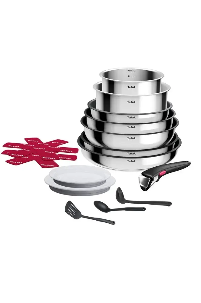 Batterie de cuisine 15 pièces Tefal Ingenio Cook Eat x15 Inox