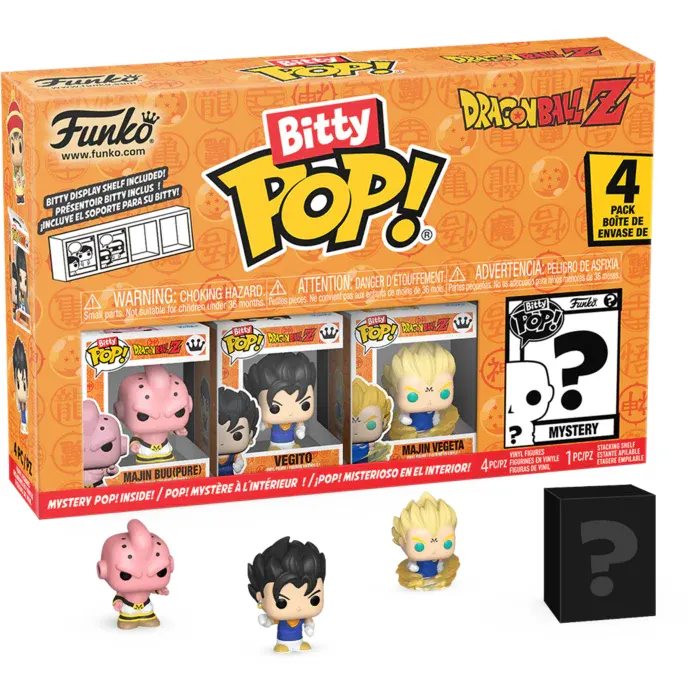 Funko Bitty Pop! Dragon Ball Z Majin Buu (Pure), Vegito, Majin Vegeta