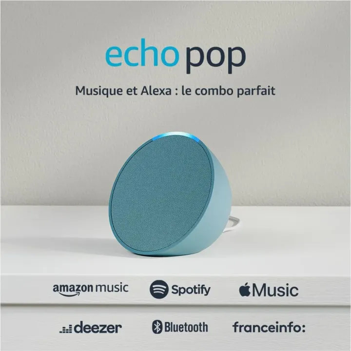Echo Pop | Enceinte connectée Bluetooth et Wi-Fi compacte avec Alexa | Vert Canard, Blanc, Lavande, Anthracite — photo 4
