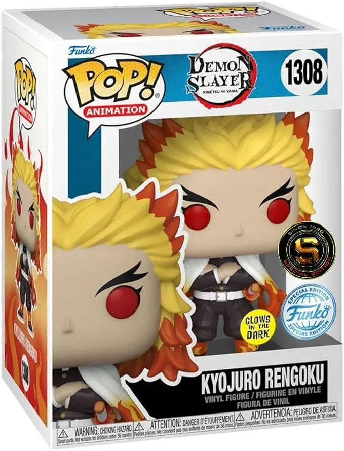 Funko Pop! Demon Slayer Figurine : Kyojuro Rengoku Glows in the Dark N°1308
