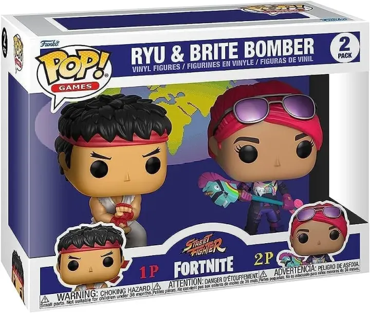 Figurine Funko Pop! Fortnite & Street Fighter Double : Ryu & Brite Bomber n°2