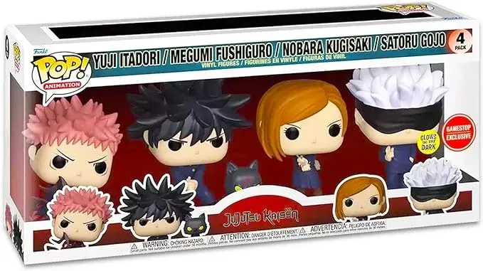 Funko Pop! Jujutsu Kaisen Yuji Itadori, Megumi Fushguro, Nobara Kugisaki and Satoru Gojo Exclusive 4-Pack