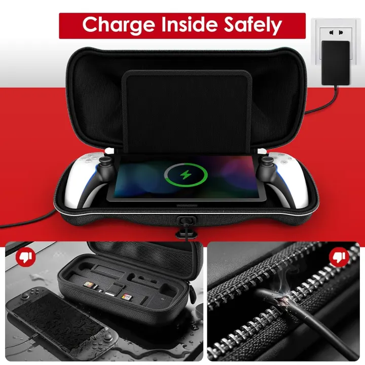 Pack d’Accessoires 7-en-1 ivoler pour PlayStation Portal – Housse Rigide avec Port de Charge, Verres Trempés & Grips — photo 3