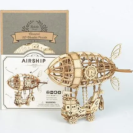 Kit de Construction 3D en Bois – Modèle d’Airship pour Enfants et Adultes — photo 4