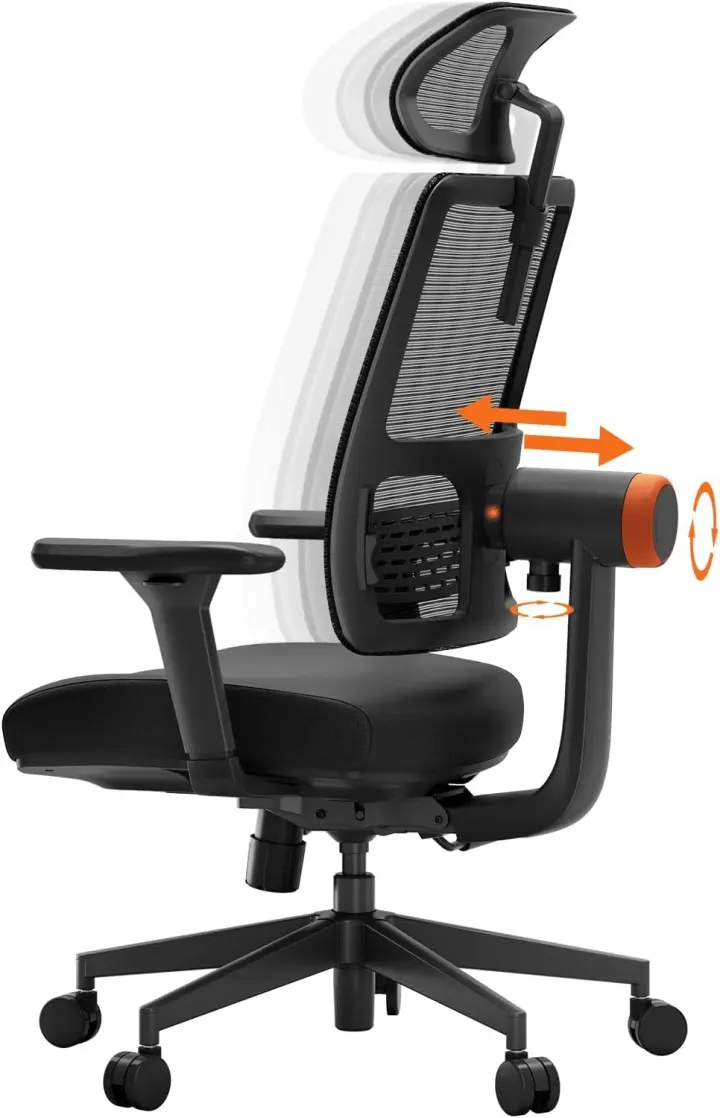 NEWTRAL MAGICH002 Ergonomic Chair, Auto-Following Backrest, Adaptive Lower Back Support, Adjustable Headrest Seat Depth, 4D Armrest Recliner, 3 Positions to Lock