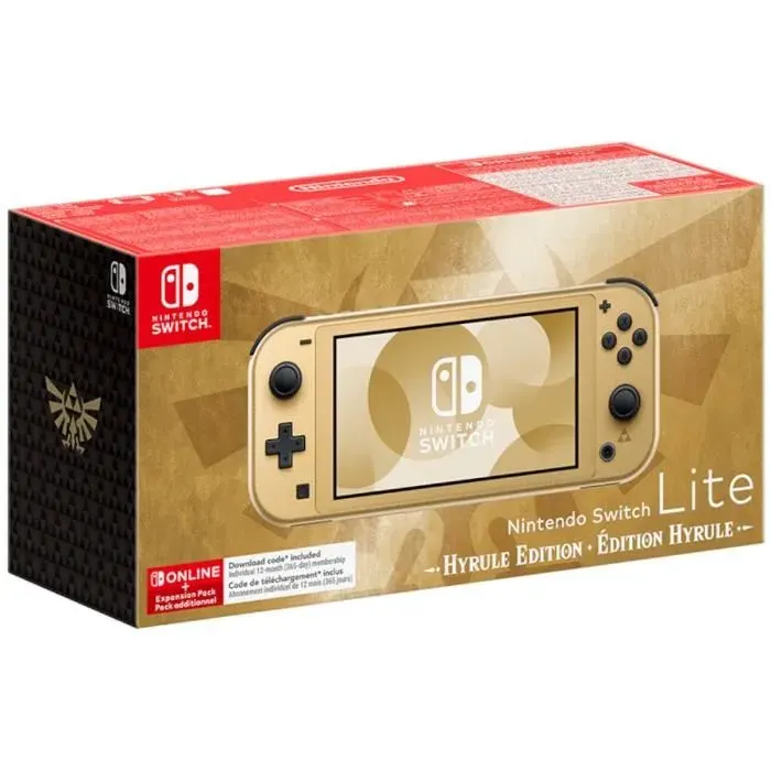Console portable Nintendo Switch Lite • Édition Limitée Hyrule + 12 mois d’abonnement NSO avec Pack Additionel (Code)