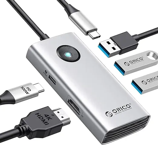 ORICO Hub USB C, 5 en 1 Adaptateur de Station d’accueil USB C