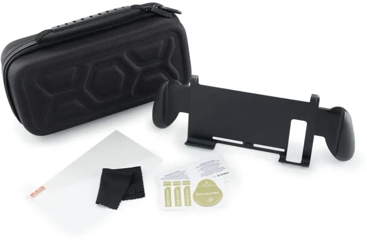 Pack BigBen Pochette de transport Noir + Protection d’écran en verre trempé + Support Grip pour Nintendo Switch — photo 3