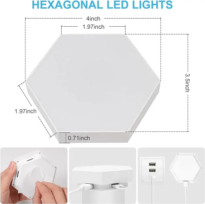 6Pcs Home RGB LED Quantum Hexagon Touch Sensor Wall Led Honeycomb — photo 3