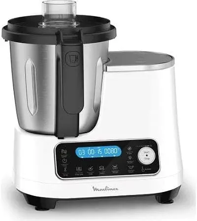 Robot Cuiseur Multifonction MOULINEX HF452110 Clickchef – Capacité 2 L, Compact, 32 Fonctions, Balance Intégrée, Panier Vapeur inclus