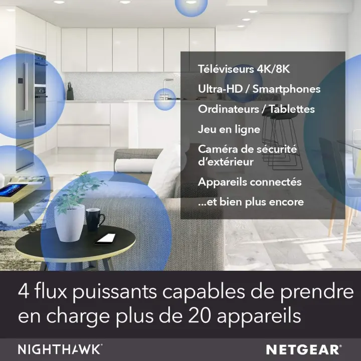 Routeur NETGEAR Système WiFi 6 Mesh Nighthawk MK62-100PES Noir — photo 4