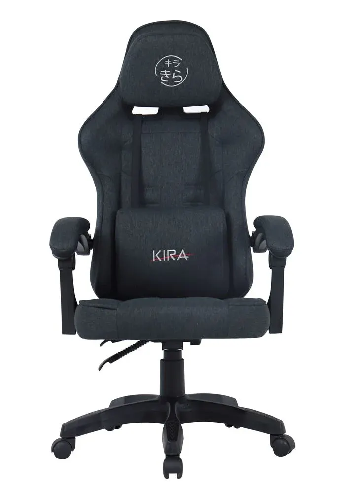 Siège Gaming Kira Tsukamaki – Tissu Noir/Gris/Rouge/Bleu – Confort et Performance