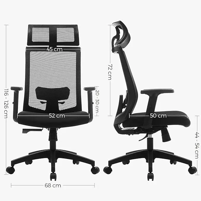 SONGMICS Fauteuil de bureau noir OBN55BK — photo 3