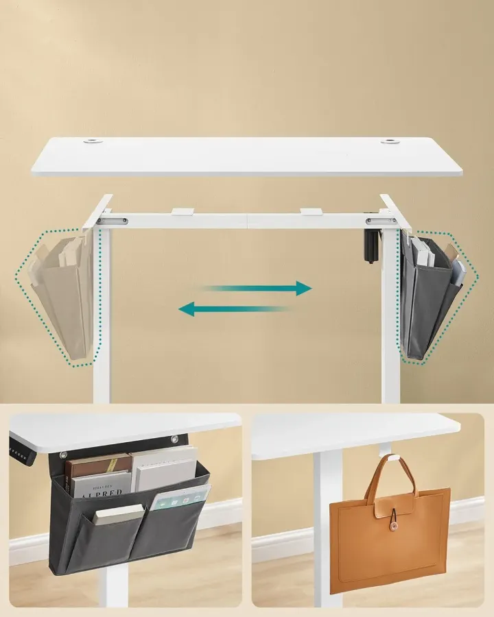 Bureau électrique SONGMICS LSD132WZ02 Bureau Électrique Réglable 120×60 Blanc — photo 5
