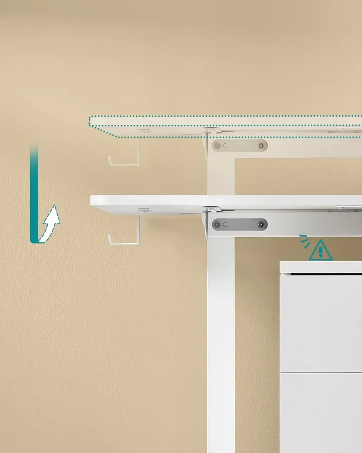 Bureau électrique SONGMICS LSD132WZ02 Bureau Électrique Réglable 120×60 Blanc — photo 6