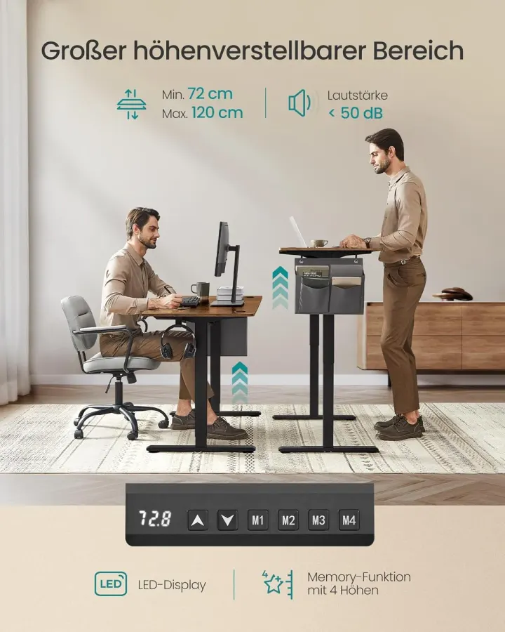 Bureau électrique SONGMICS LSD136K01 Bureau Électrique Réglable 160×70 — photo 4