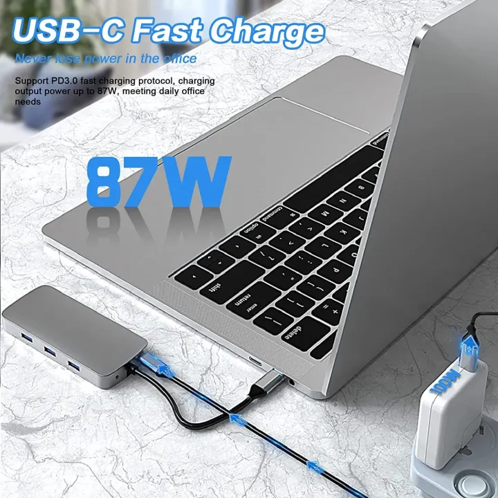Adaptateur USB C 10-en-1 avec HDMI 4K, VGA, Type C PD, USB3.0, Ethernet RJ45, Lecteur de Carte SD/TF, Prise Jack 3.5mm, Compatible avec MacBook Pro/Air et Autres Ordinateurs Portables USB-C — photo 4