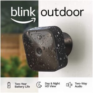 Caméra Blink Outdoor (3ème Génération), Sans Fil, Résistante aux Intempéries, Détection de Mouvement, Batterie 2 Ans, Caméra Additionnelle (Module de Synchronisation Requis)