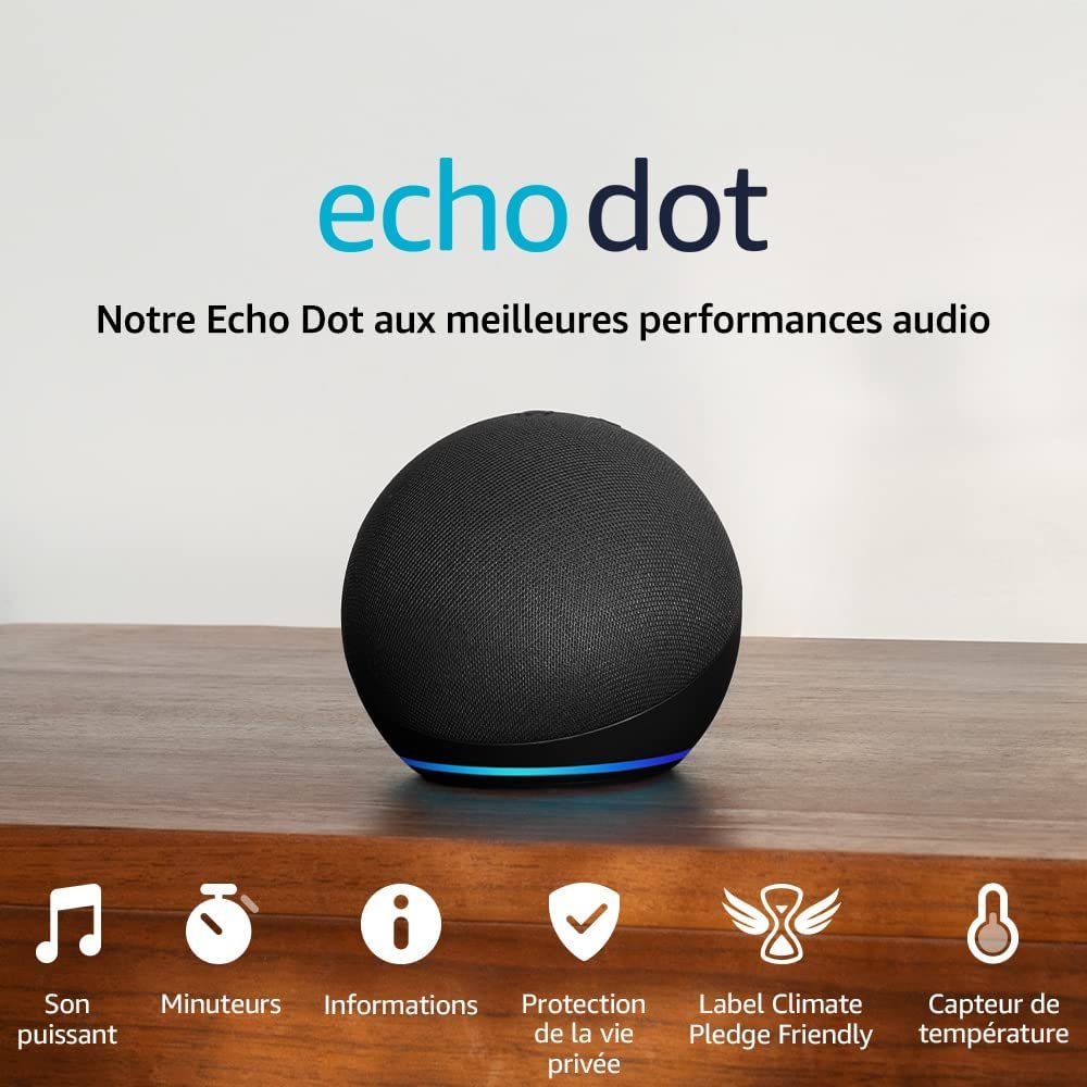 Pack Echo Dot (5e génération, plusieurs coloris) + Prise connectée