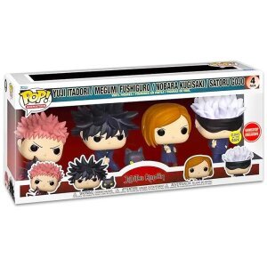 Funko Pop! Jujutsu Kaisen Yuji Itadori, Megumi Fushguro, Nobara Kugisaki and Satoru Gojo  Exclusive 4-Pack