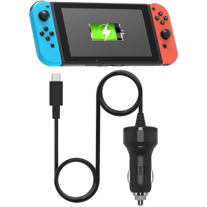 Chargeur de Voiture FYOUNG Compatible avec Nintendo Switch et Lite - Haute Vitesse, Câble Type C (2m)
