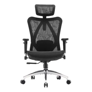 Chaise de bureau ergonomique SIHOO M57 – Accoudoirs 3D, soutien lombaire, appuie-tête réglable – Noir