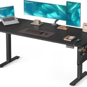 Bureau Électrique Réglable en Hauteur SONGMICS – 180 x 80 cm – Noir d’encre LSD138BZ01