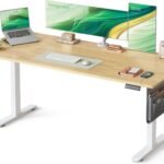 Bureau Électrique Réglable en Hauteur SONGMICS – 180 x 80 cm – Chêne Doré  LSD138YA01