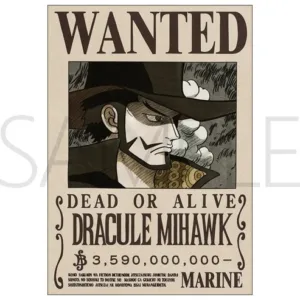 Poster Wanted Dracule Mihawk – 3.5 Milliards Berries (A3) – One Piece