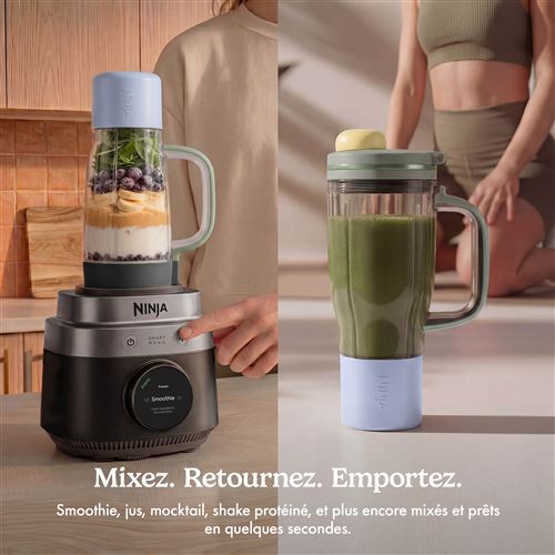 Blender Multifonction 3-en-1 Ninja CrushBOSS 1200W Noir (LB401EUBK) – Hachoir, Robot & Gourde Nomade — photo 3
